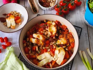 Tomaten-Bohnen-Mezze in einer Auflaufform von Pampered Chef